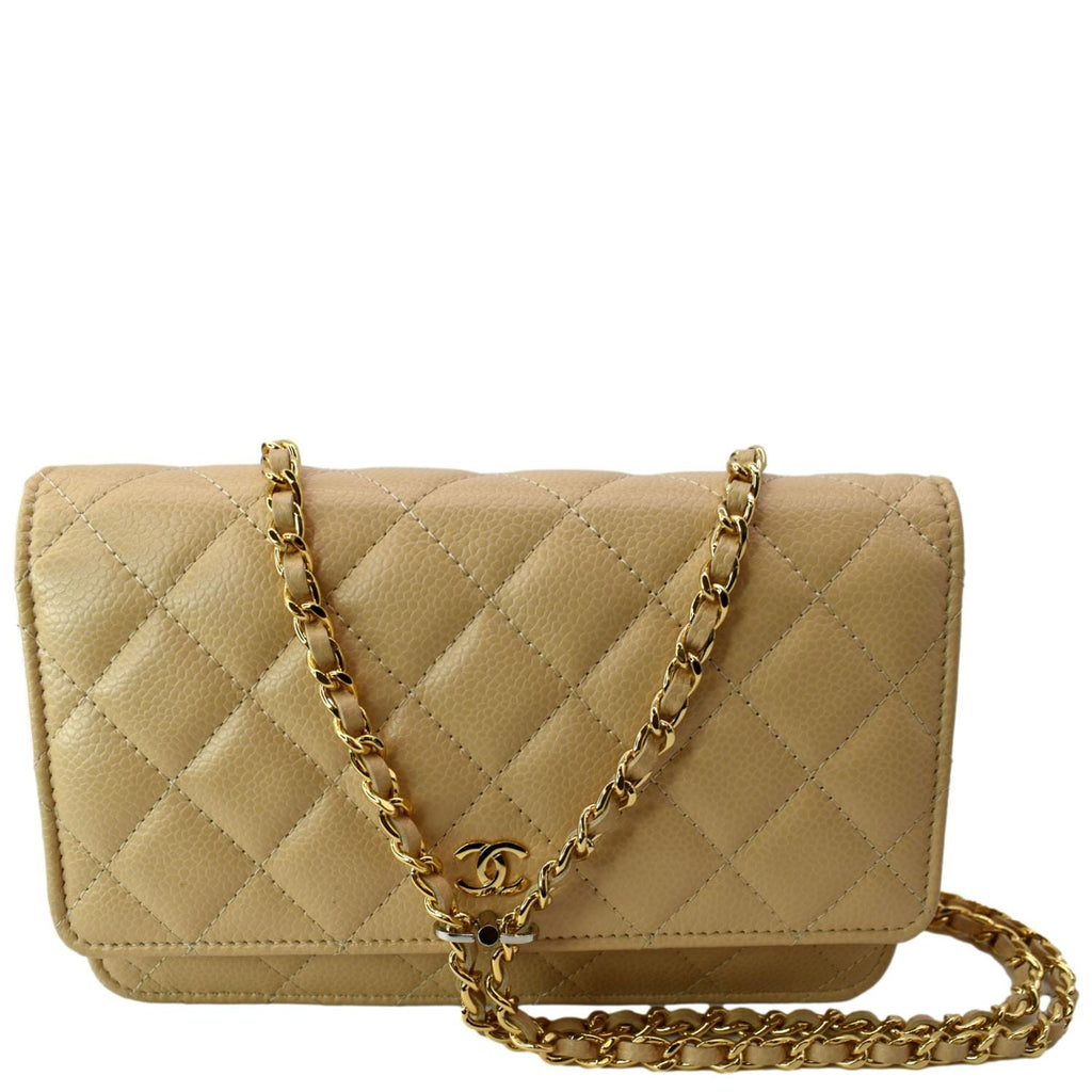 CHANEL Trendy CC Quilted Leather Wallet on Chain Crossbody Bag Silver