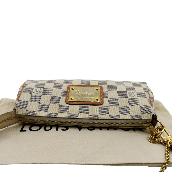 Louis Vuitton Pochette Eva Damier Azur Clutch Bag White - Top
