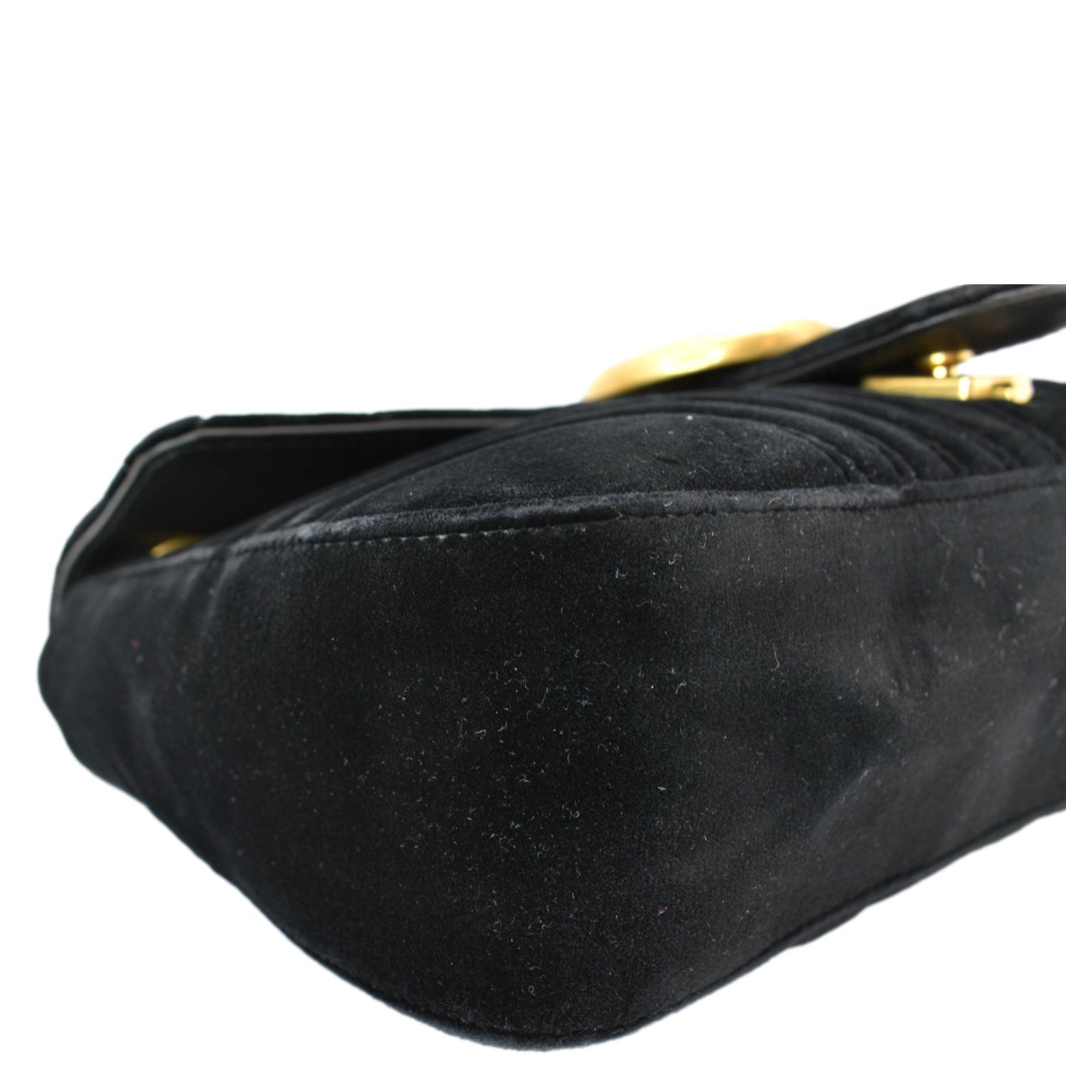 GUCCI Marmont Velvet Flap Bag - Black