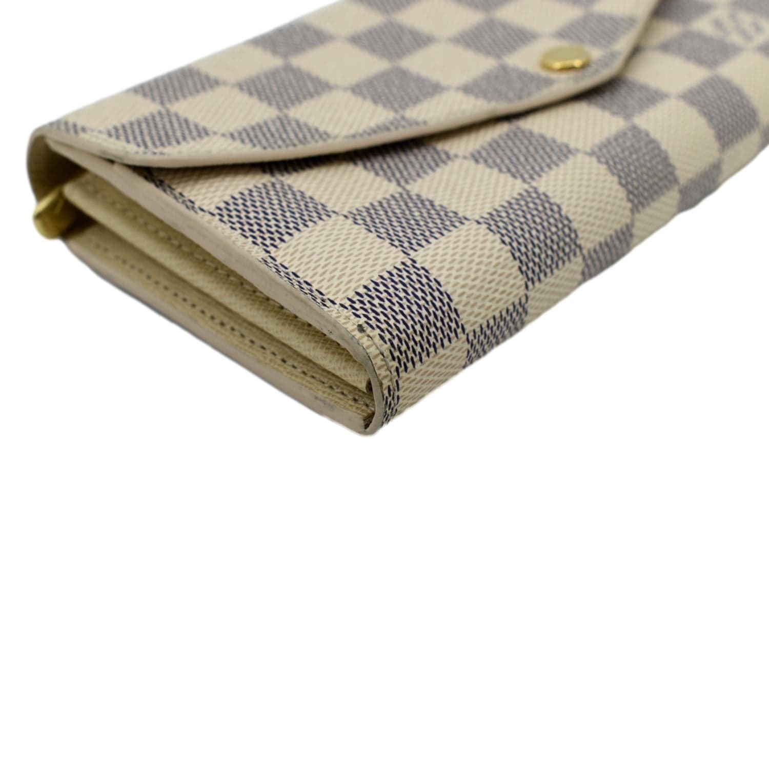 LOUIS VUITTON Damier Azur Sarah Wallet White