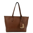 Burberry Logo Medium Embossed Leather Tote Bag in Tan - Front