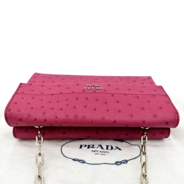 PRADA Leather Chain Shoulder Bag Pink BT0992