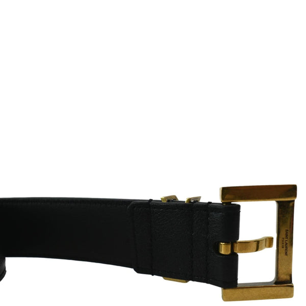 YVES SAINT LAURENT Monogram Leather Belt Black