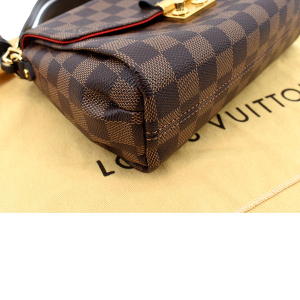 LOUIS VUITTON Croisette Damier Ebene Crossbody Bag Brown