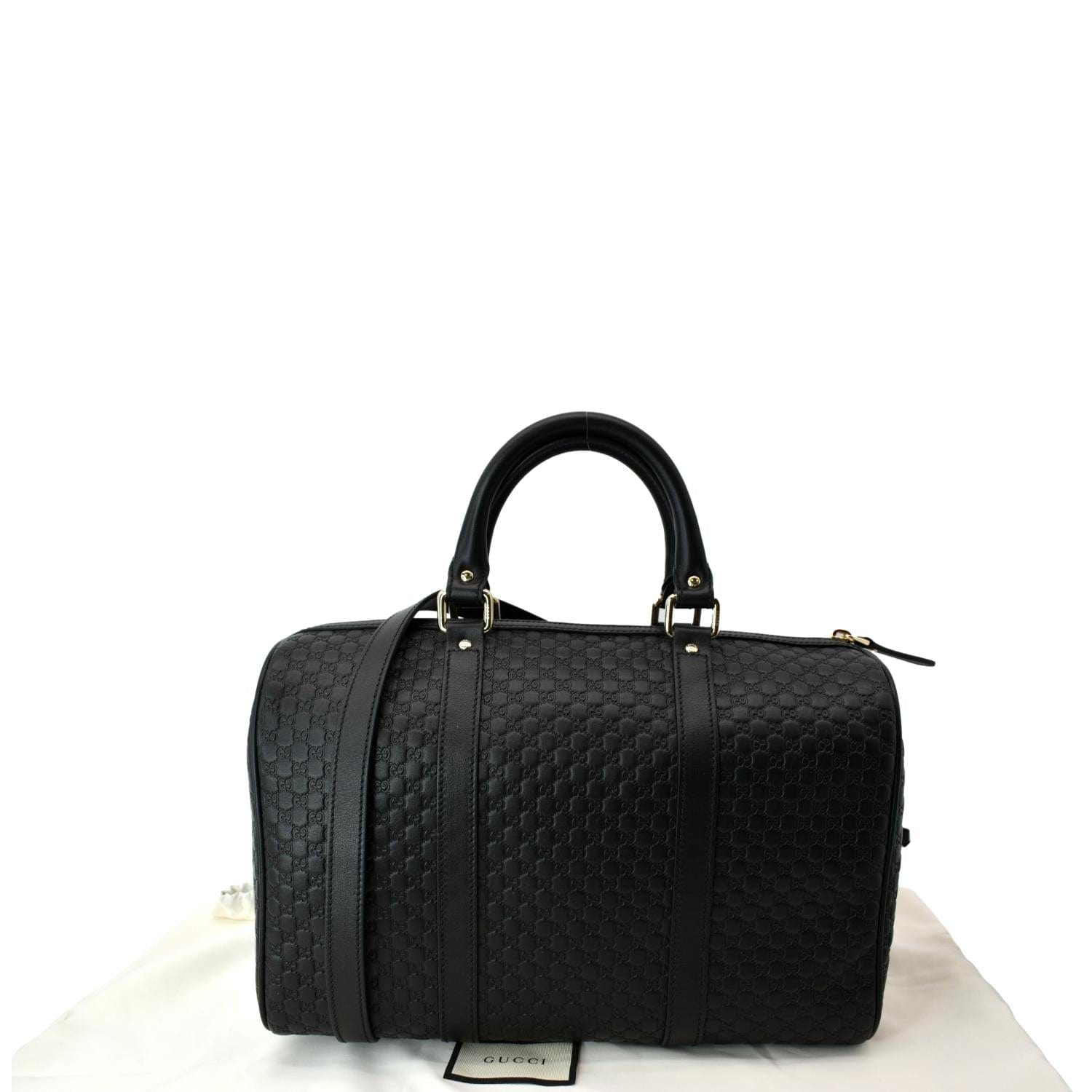 Gucci Black Gucci Signature Leather Boston Bag 449646, Luxury, Bags &  Wallets on Carousell