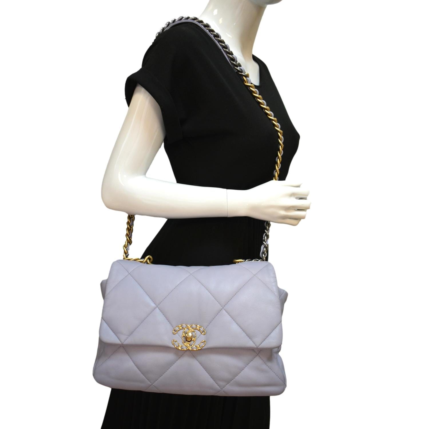 19 Flap Bag Quilted Goatskin Maxi