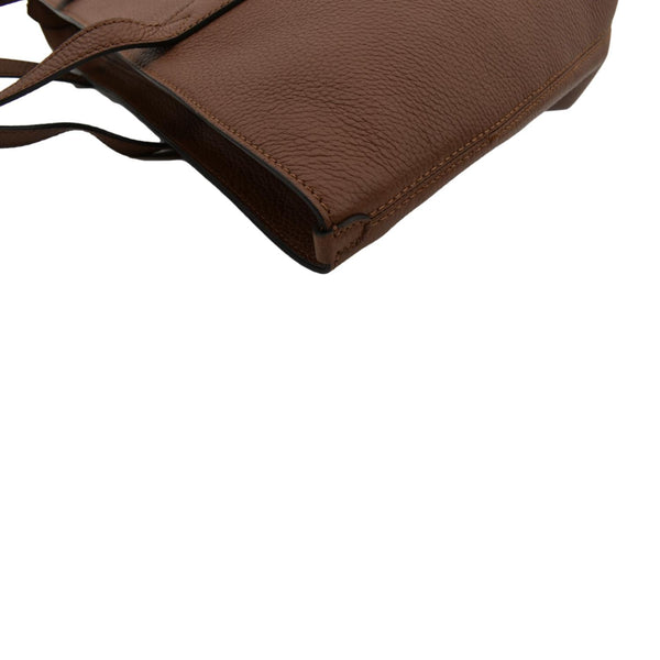 Burberry Logo Medium Embossed Leather Tote Bag in Tan - Top Left