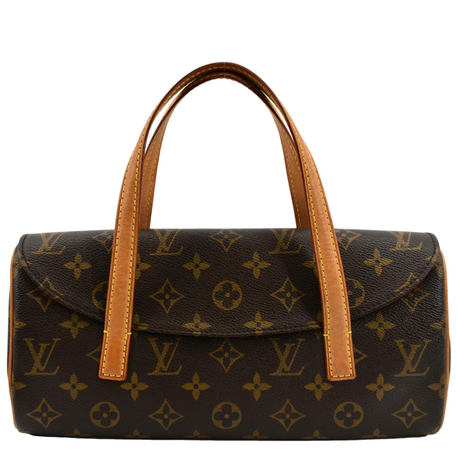 LOUIS VUITTON Sonatine Monogram Canvas Satchel Bag Brown