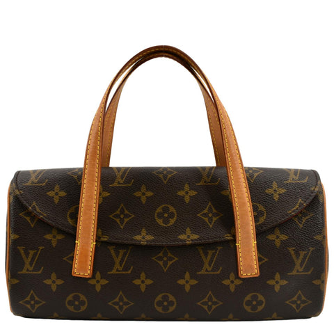 LOUIS VUITTON Sonatine Monogram Canvas Satchel Bag Brown
