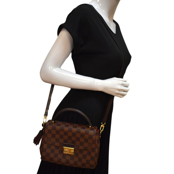 LOUIS VUITTON Croisette Damier Ebene Crossbody Bag Brown