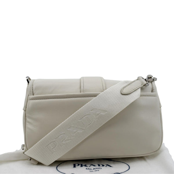 Prada Borsa Pocket Con Nappa Leather Shoulder Bag White - Back