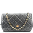 CHANEL CC WOC Calfskin Leather Wallet On Chain Crossbody Bag Black