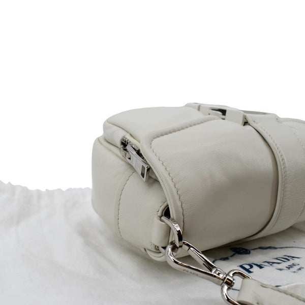 Prada Borsa Pocket Con Nappa Leather Shoulder Bag White - Top Right