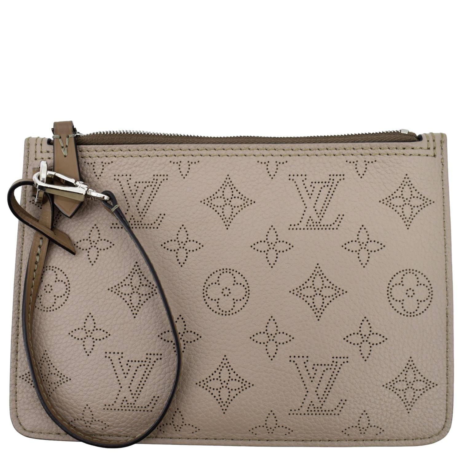 LOUIS VUITTON Girolata Monogram Mahina Wristlet Pochette Galet