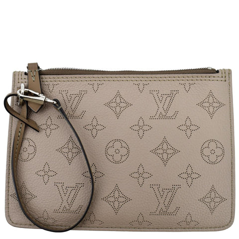 LOUIS VUITTON Girolata Monogram Mahina Wristlet Pochette Galet