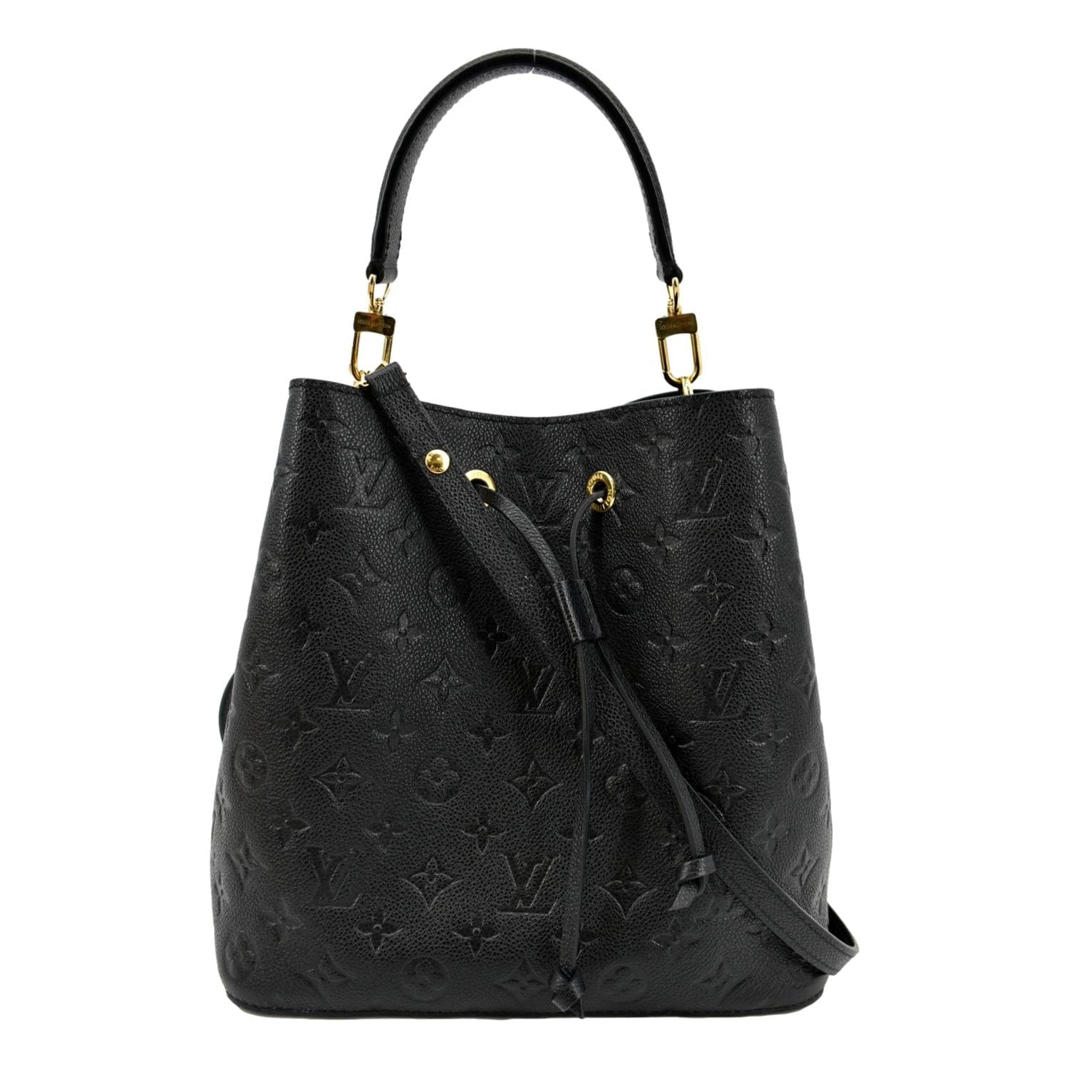 LOUIS VUITTON NeoNoe MM Monogram Empreinte Leather Shoulder Bag Black