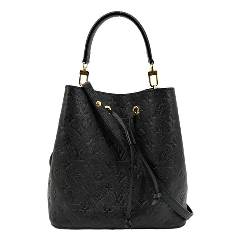 LOUIS VUITTON NeoNoe MM Monogram Empreinte Leather Shoulder Bag Black