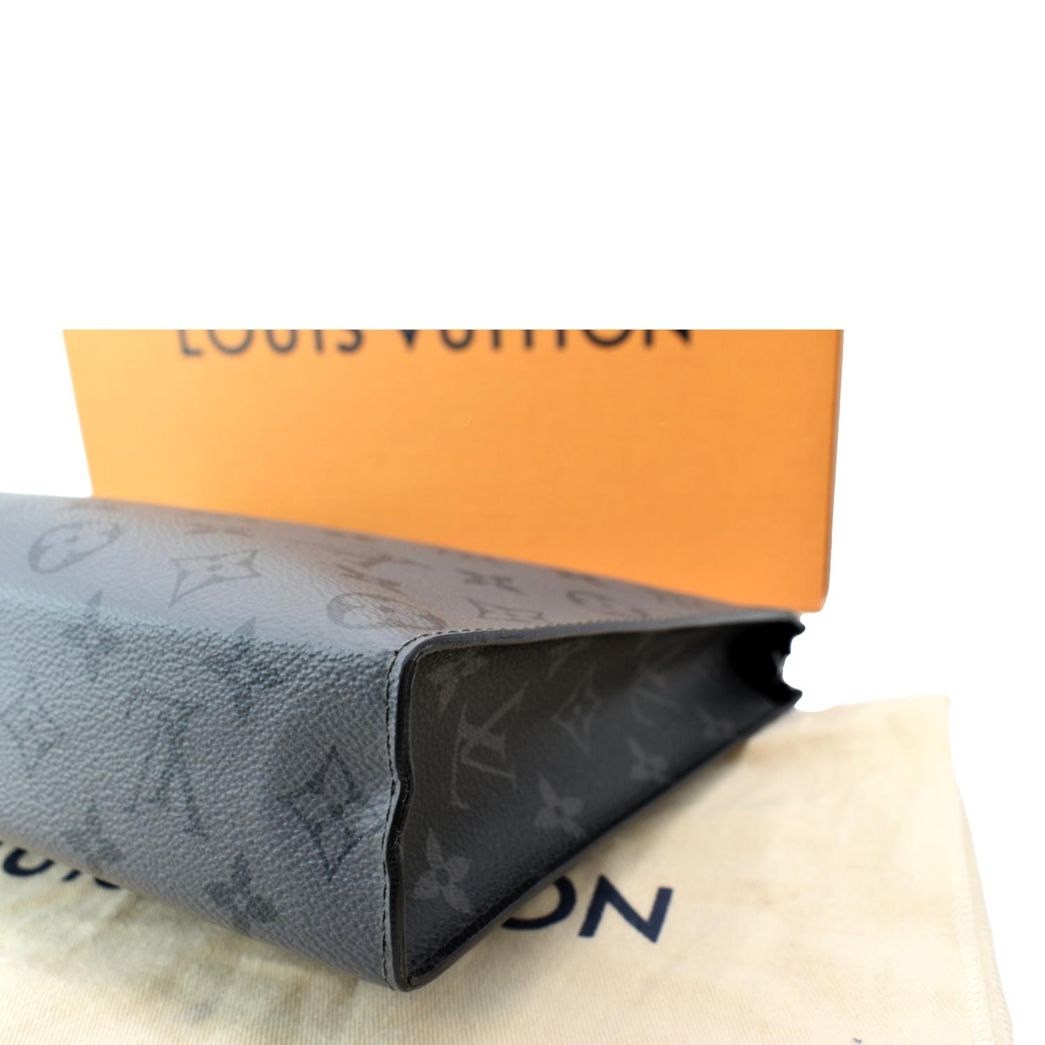 LOUIS VUITTON Louis Vuitton Pochette Voyage M61692 Monogram Eclipse Black  Silver Hardware Men's Second Bag