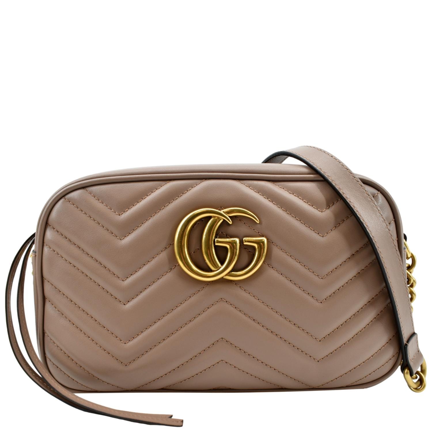 GUCCI GG Marmont Matelasse Leather Crossbody Bag Dusty Pink 447632