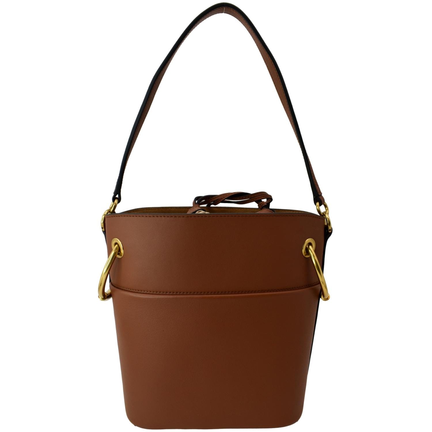 CHLOE Roy Small Calfskin Leather Bucket Shoulder Bag Brown
