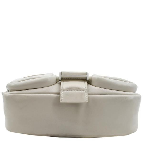 Prada Borsa Pocket Con Nappa Leather Shoulder Bag White - Bottom