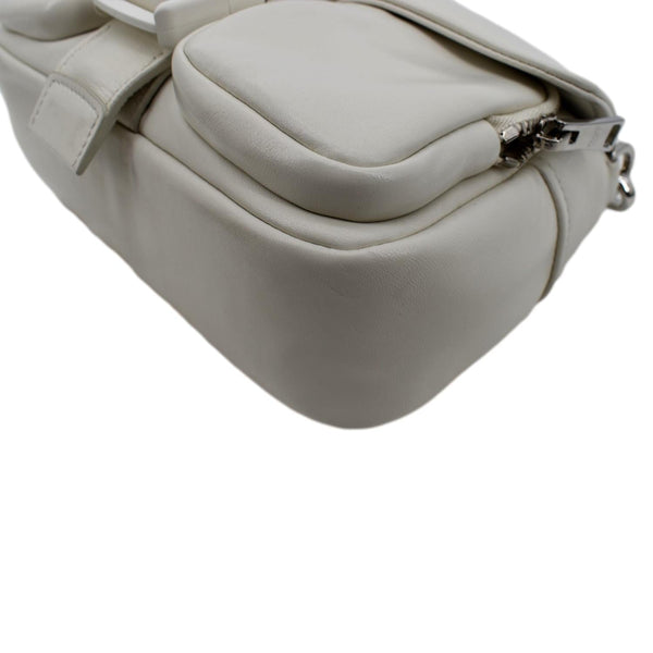 Prada Borsa Pocket Con Nappa Leather Shoulder Bag White - Bottom Right