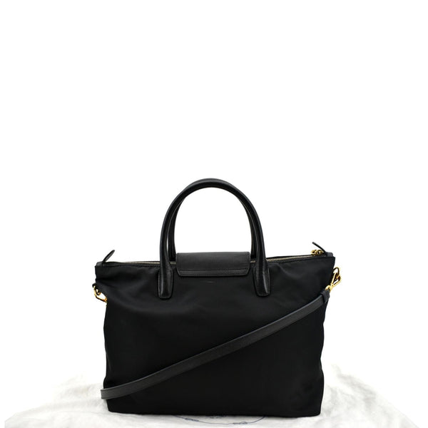 PRADA Tessuto Nylon & Saffiano Leather Tote Bag Black BN2541