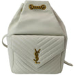 YVES SAINT LAURENT Joe Lambskin Leather Backpack Bag Blanc Vintage