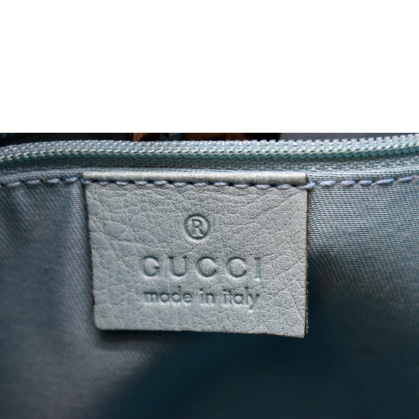 GUCCI Jackie Leather Hobo Bag Turquoise 00963