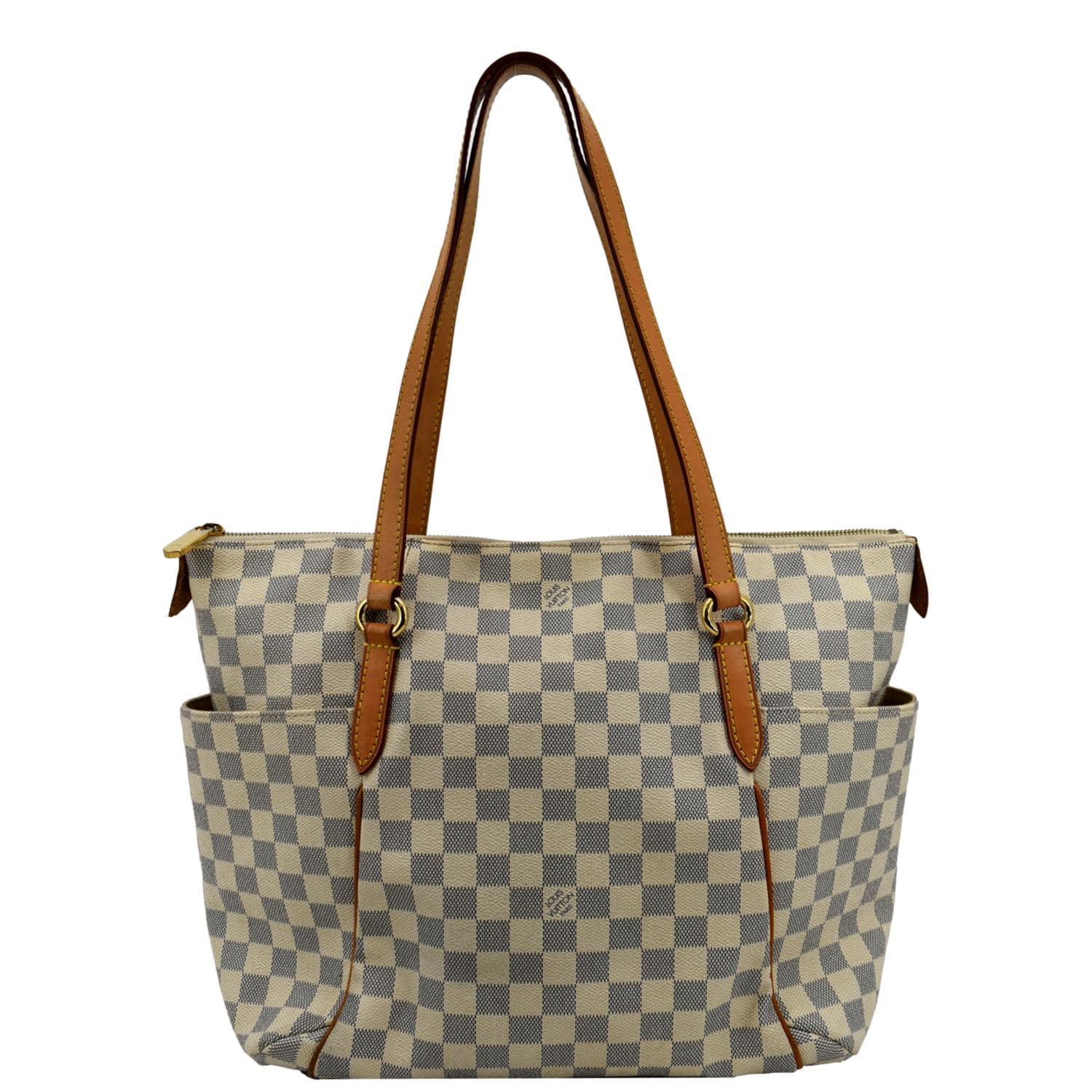 Louis Vuitton Totally GM Damier Azur Shoulder Bag White - Front