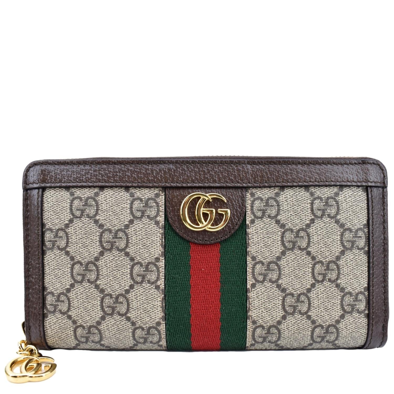 GUCCI Ophidia GG Continental Supreme Canvas Wallet Beige 523153