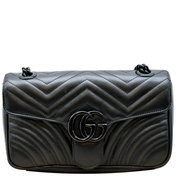 Gucci GG Marmont Small Matelasse Chevron Leather Bag - Front
