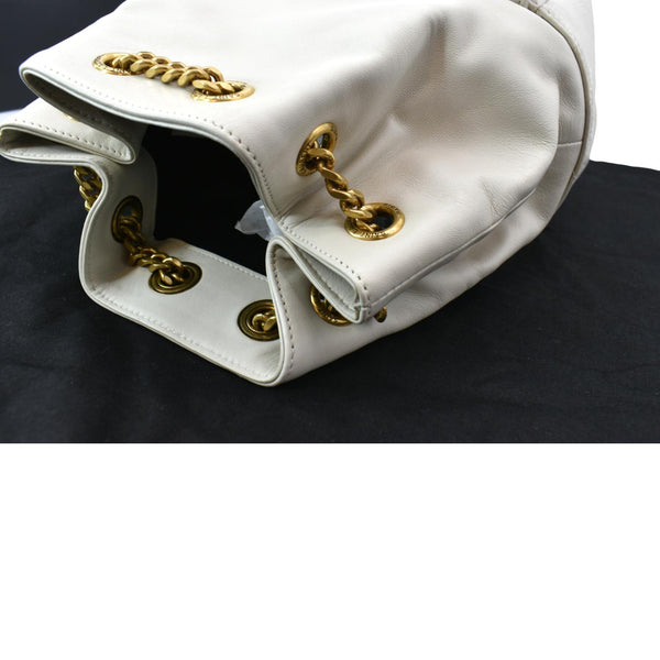 YVES SAINT LAURENT Joe Lambskin Leather Backpack Bag Blanc Vintage