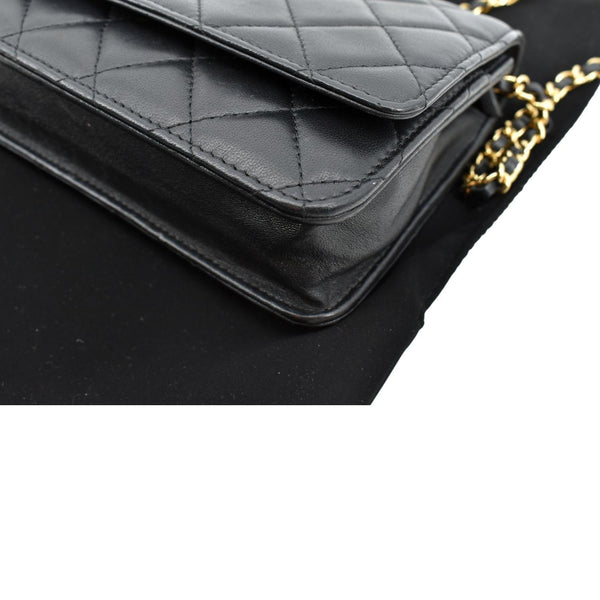 CHANEL CC WOC Calfskin Leather Wallet On Chain Crossbody Bag Black