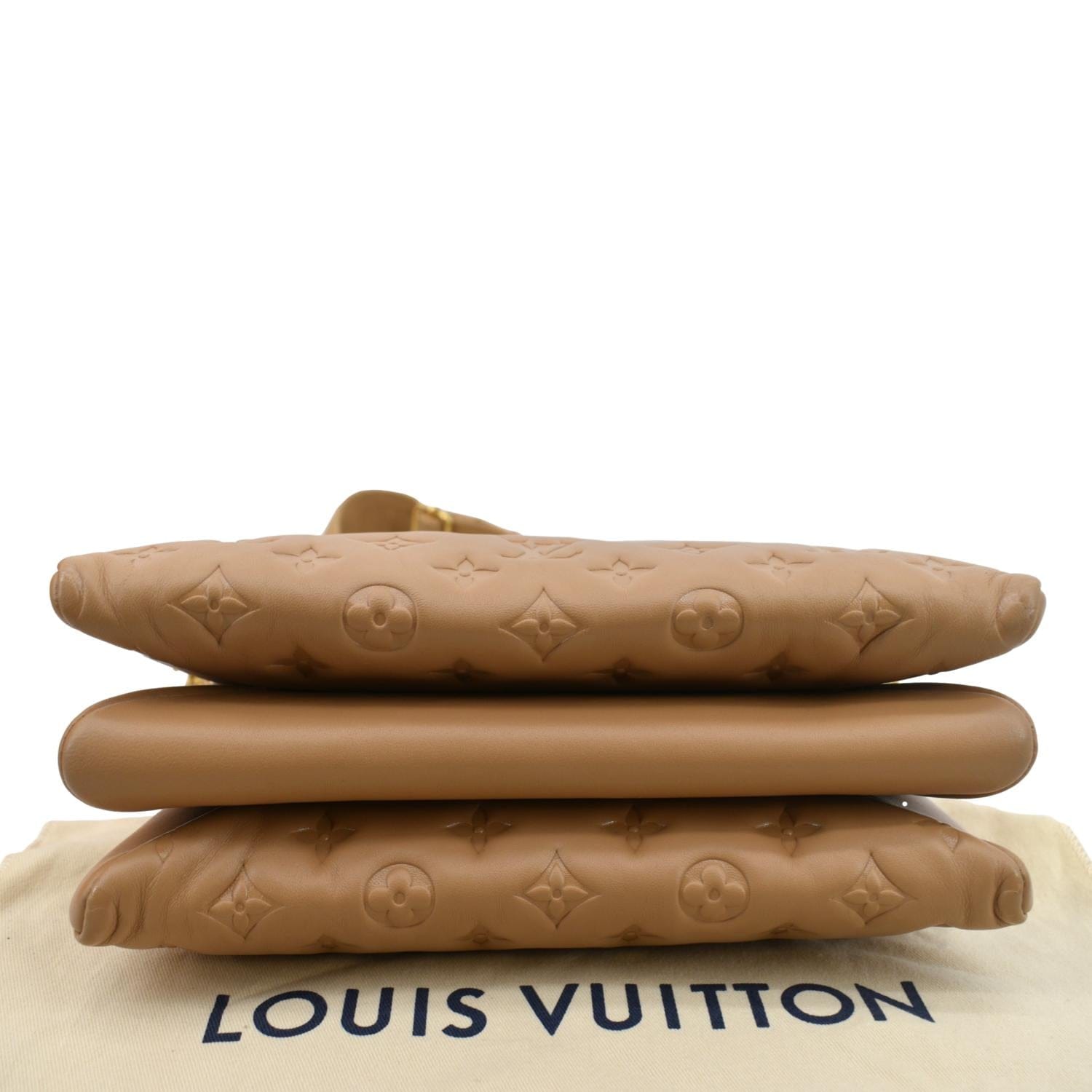 Louis Vuitton Coussin PM Monogram Embossed Camel in Lambskin with