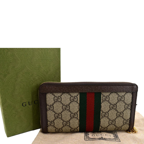 GUCCI Ophidia GG Continental Supreme Canvas Wallet Beige 523153