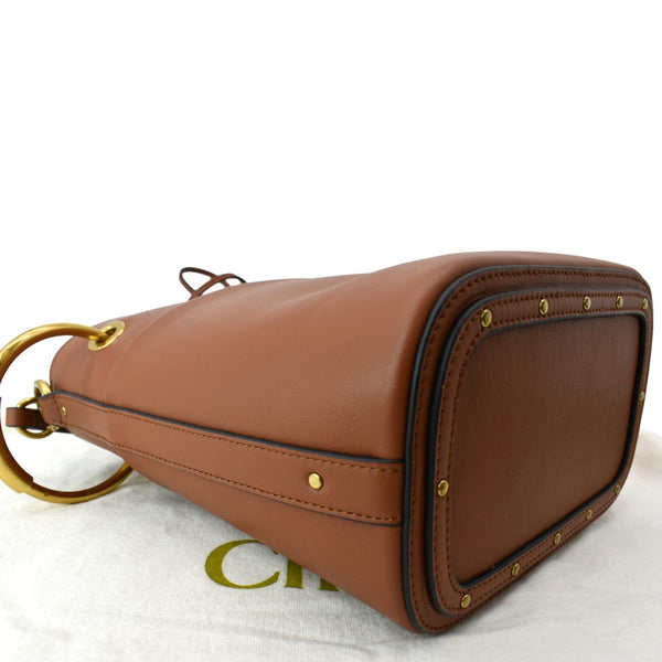 CHLOE Roy Small Calfskin Leather Bucket Shoulder Bag Brown