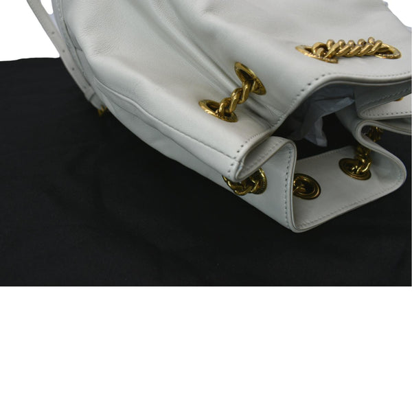 YVES SAINT LAURENT Joe Lambskin Leather Backpack Bag Blanc Vintage