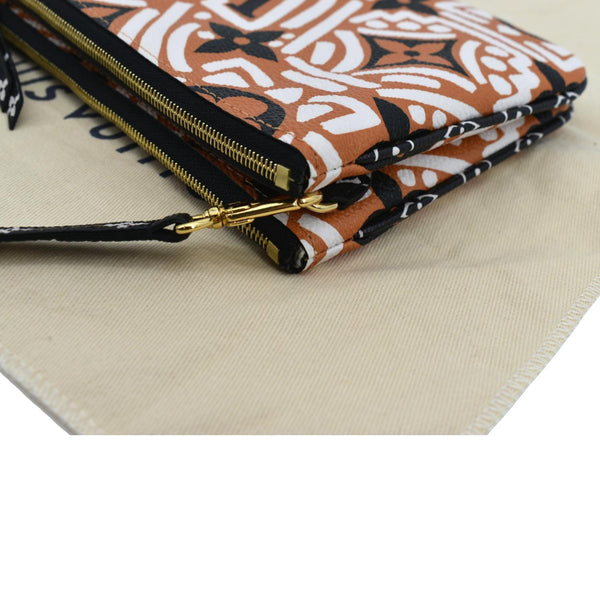 Louis Vuitton Double Zip Pochette Crafty Monogram Bag - Top Left