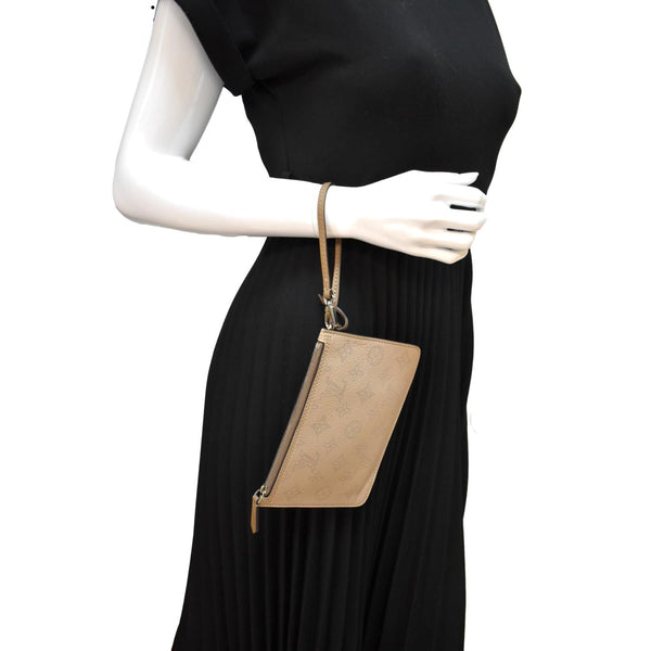 LOUIS VUITTON Girolata Monogram Mahina Wristlet Pochette Galet