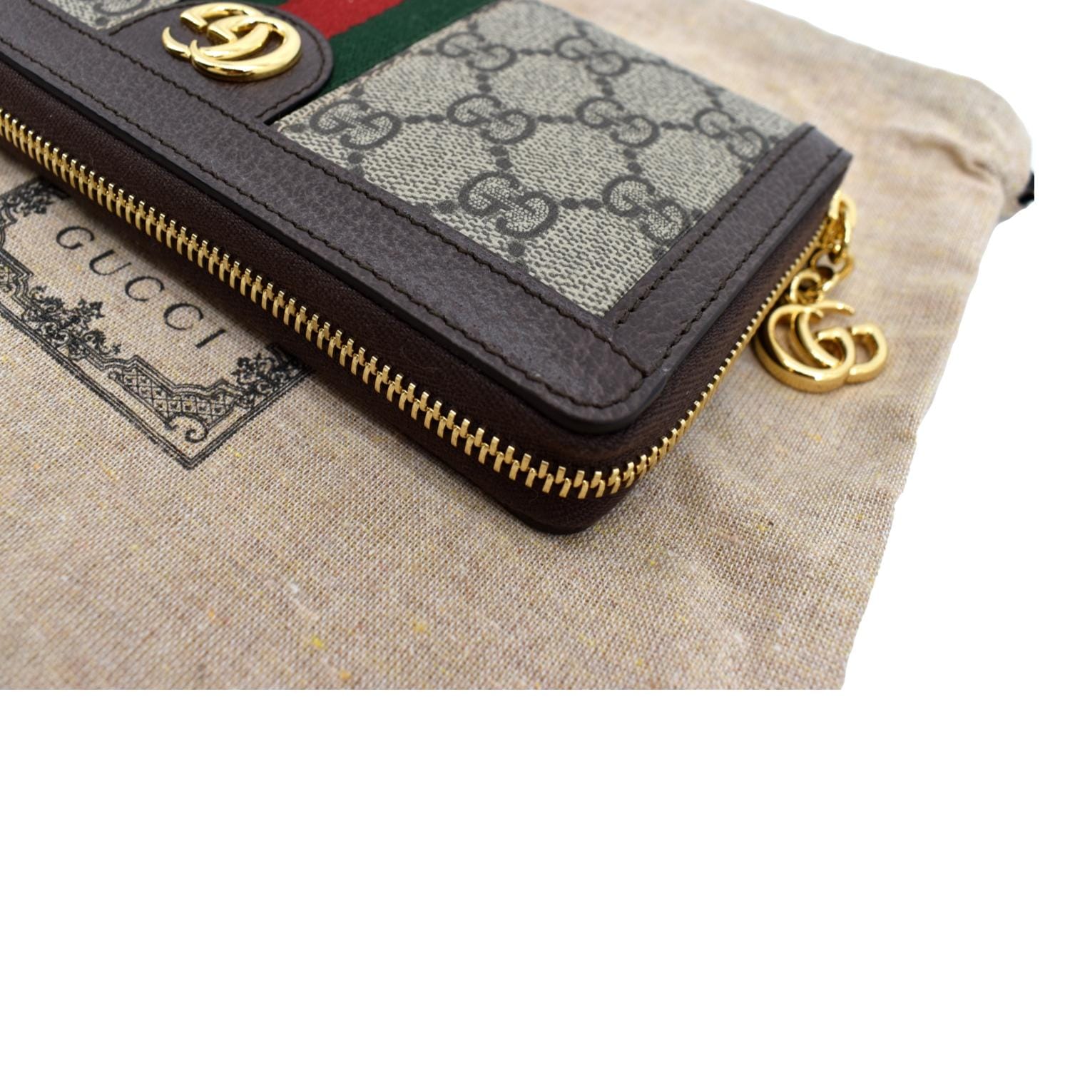 GUCCI Ophidia GG Continental Supreme Canvas Wallet Beige 523153