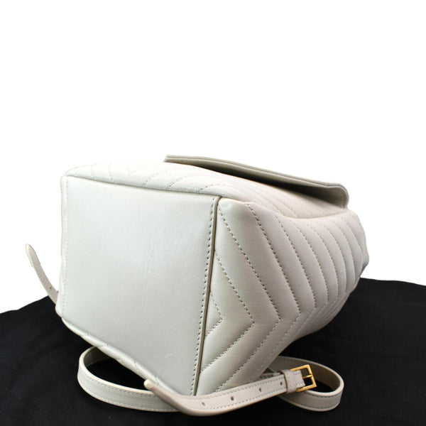 YVES SAINT LAURENT Joe Lambskin Leather Backpack Bag Blanc Vintage