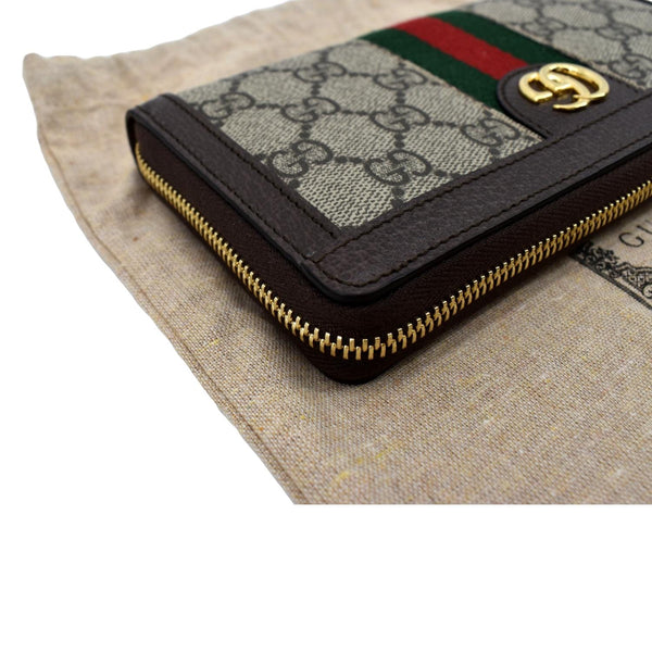 GUCCI Ophidia GG Continental Supreme Canvas Wallet Beige 523153