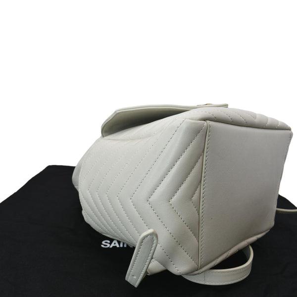 YVES SAINT LAURENT Joe Lambskin Leather Backpack Bag Blanc Vintage