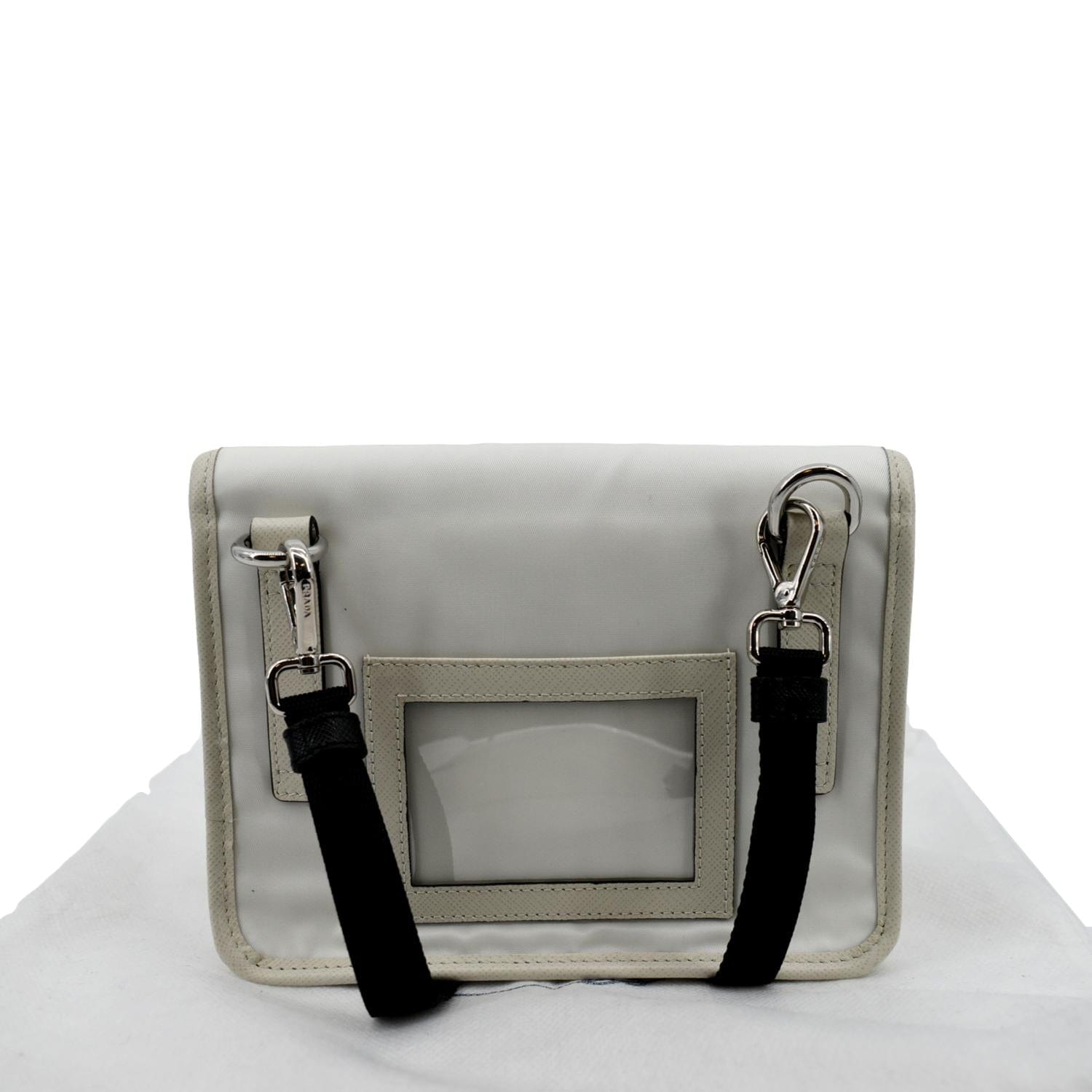 USED Prada Black Re-Nylon and Black Saffiano Leather Briefcase Bag  AUTHENTIC