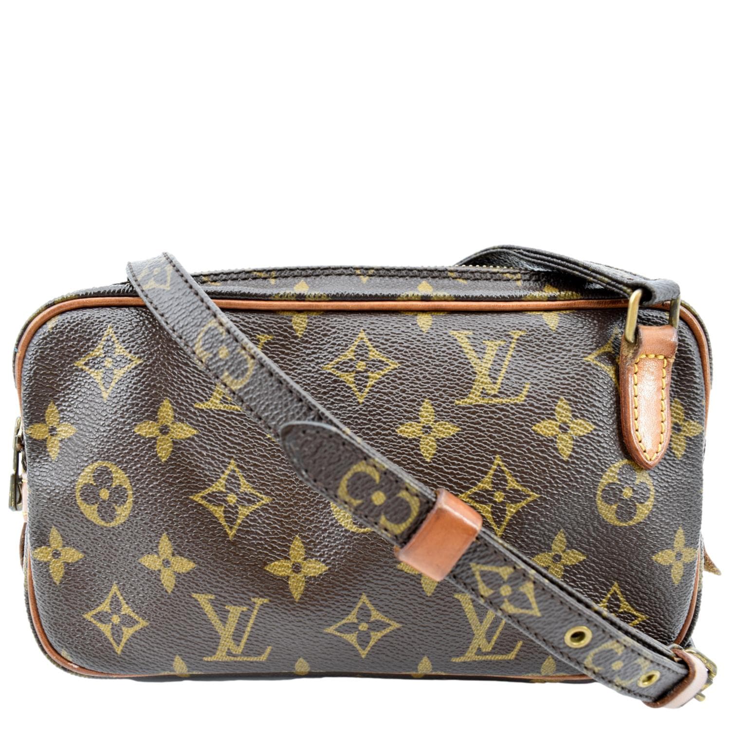 LOUIS VUITTON Pochette Marly Bandouliere Monogram Canvas Crossbody Bag Brown