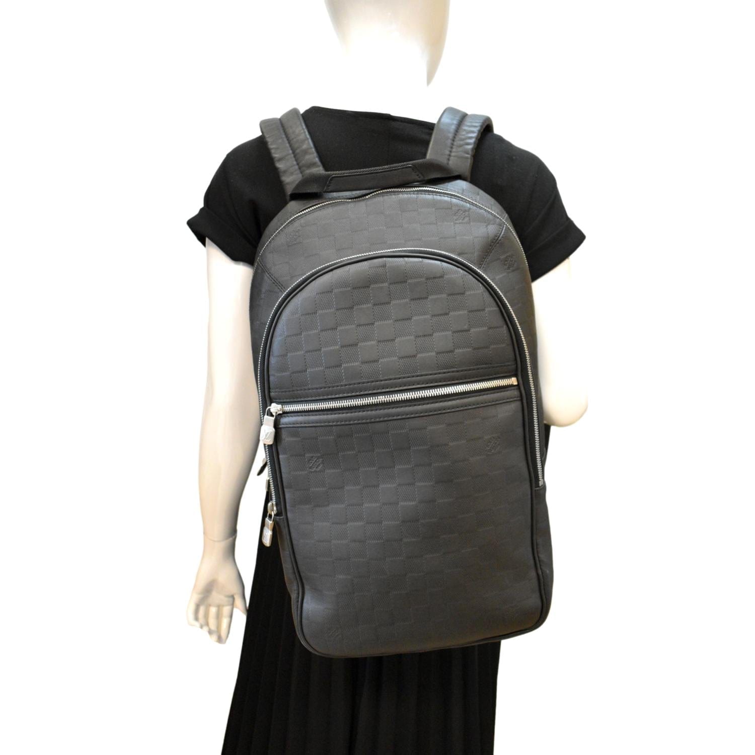 Michael backpack leather satchel Louis Vuitton Grey in Leather