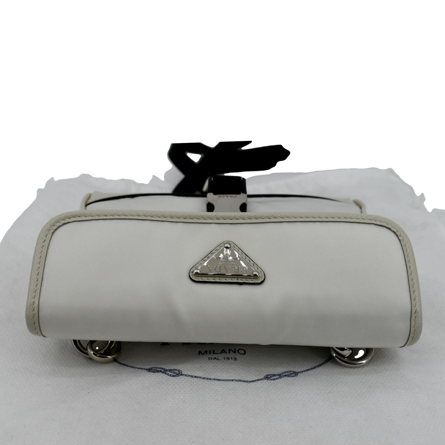 Prada Monochrome Flap Bags In White Saffiano Leather On Sale