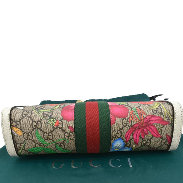 Gucci Frame Ophidia Flora GG Supreme Canvas Shoulder Bag - Bottom