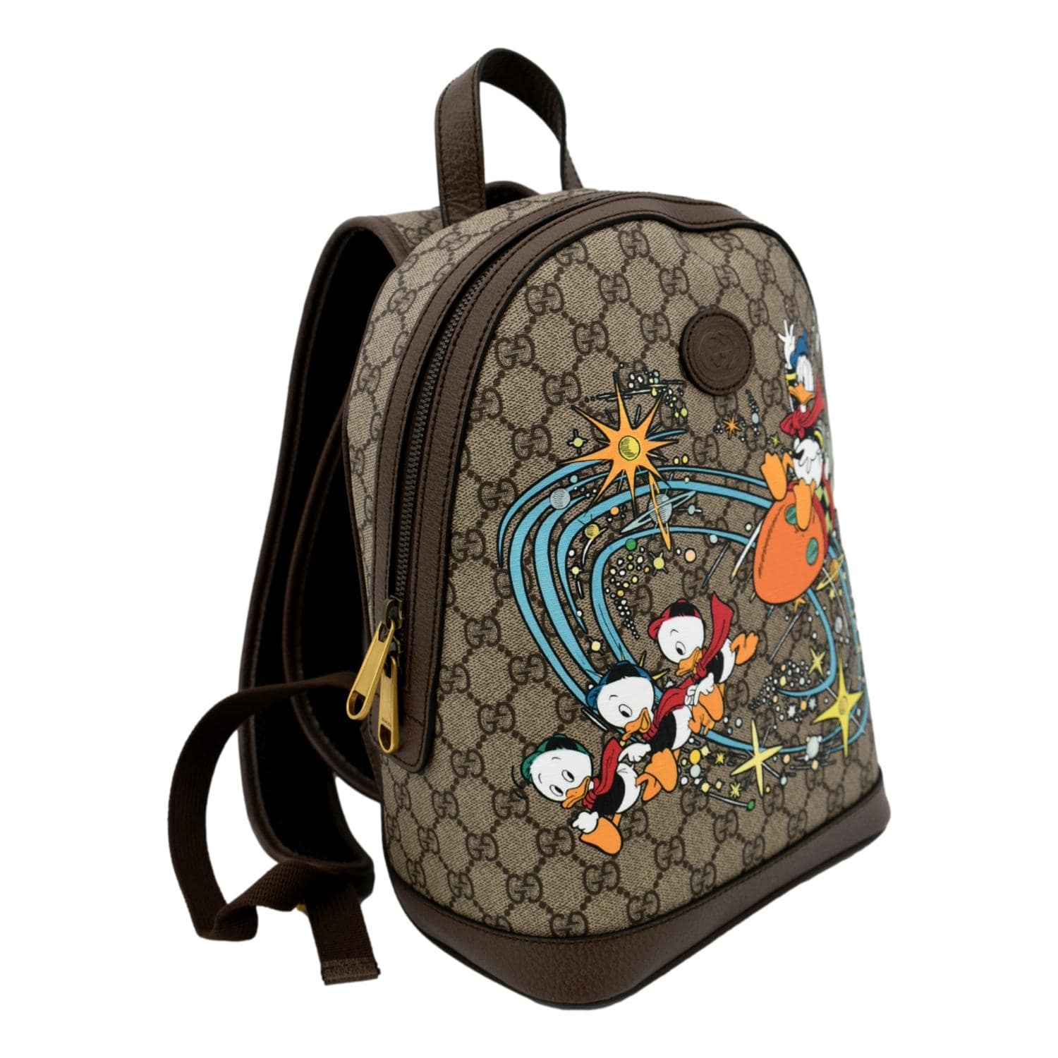 GUCCI Disney Donald Duck GG Supreme Canvas Backpack Beige 552884